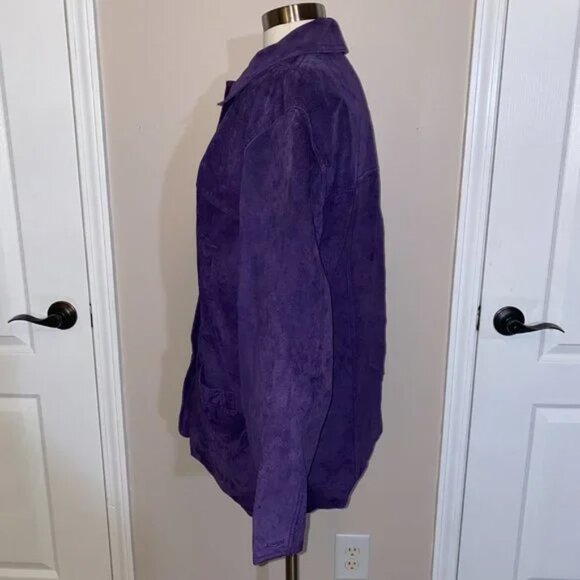 Vintage Purple Suede Coat St. John's Bay Medium EUC - Picture 2 of 4